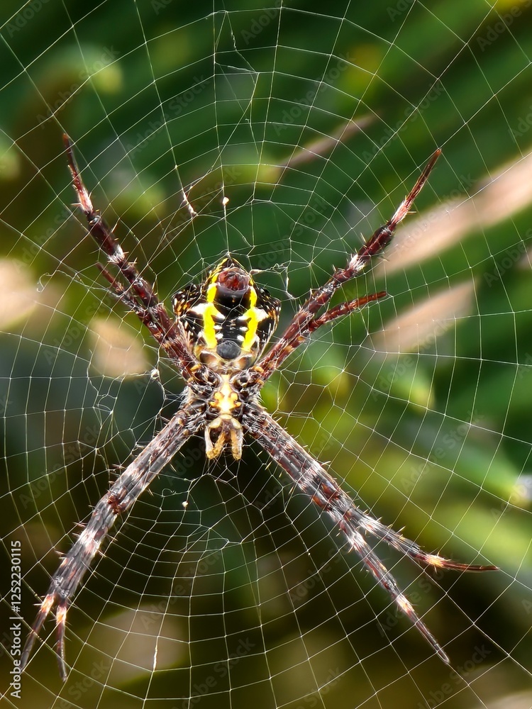 Obraz premium Argiope anasuja is a species of spider belonging to the family Araneidae. This species is also part of the genus Argiope and the order Araneae. The scientific name of this species was first published 