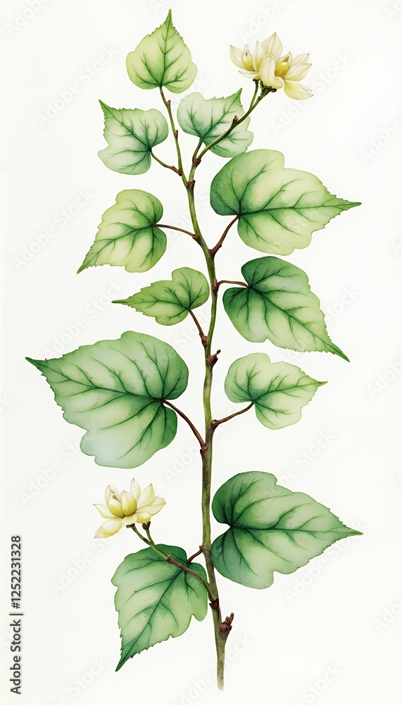 close ivy botanical green background watercolor branch olated dera lush lix evergreen green illustration plant garden fresh leaves image buds white ivy plant leaf leaf greenery beauty organic border