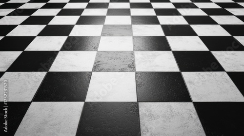Checkered Floor Surface with a Geometric, Graphic Appeal