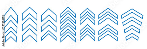 Swipe icons set. Up arrow button symbols. Scrolling, slide icon collection. Vector illustration