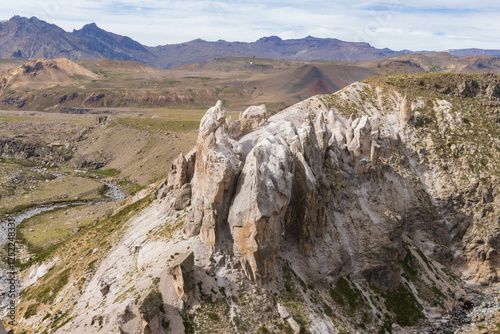 Geological Attraction in the Andes Mountain Range, Maule Region: The White Monks. photo