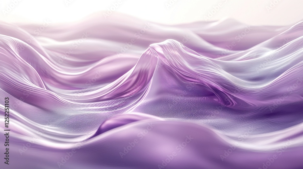 Obraz premium Soft Flowing Waves in Purple Tones with Subtle Light Reflection