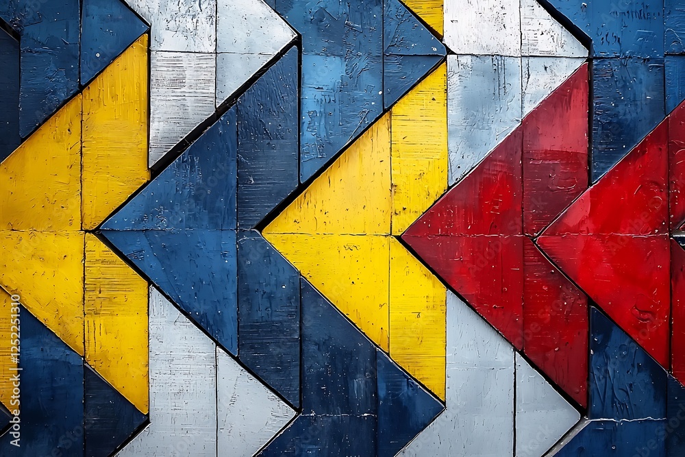 Naklejka premium Geometric interwoven arrows building seamless strategic plans for success