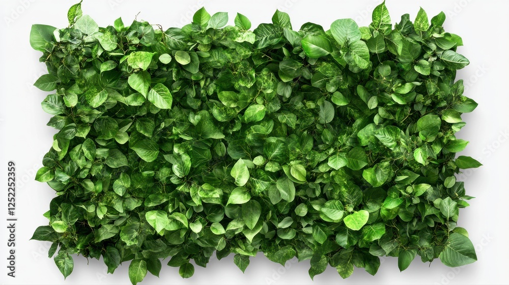 Obraz premium Lush Green Foliage Wall with Diverse Leaf Shapes and Textures