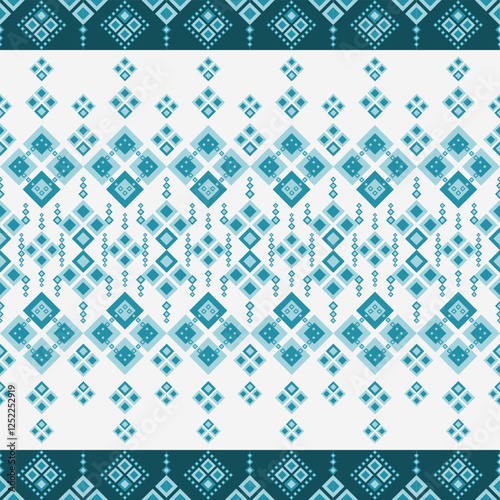 Geometric ethnic seamless pattern. Design for fabric, carpet, curtain, wrapping, cushion, bedspread, batik, clothing, patchwork, embroidery, wallpaper, background and illustraion.