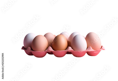 Obraz na płótnie concept happy ornament gift colourful festive decoration colours greeting pink minimal celebrate eggs idea egg symbol creative background stacked yolk food easter eggshell abstract design healthy w salonie