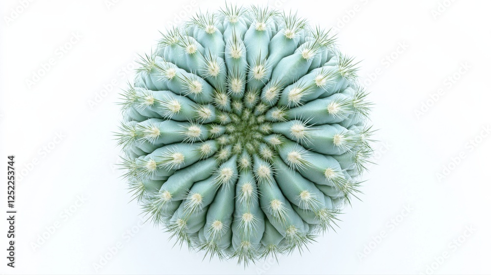 Aerial View of Unique Round Cactus with Spines and Texture Aerial View of Unique Round Cactus with Spines and Texture