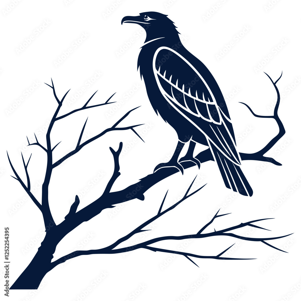 Fototapeta premium silhouette bird image on white background