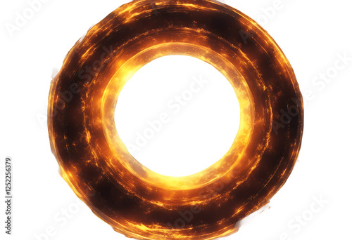Obraz na płótnie fire energy circle footage flare neon channel motion solar background graphics glow lightning alpha element particle light portal ring orange force yellow abstract rotation black three-dimensional w salonie
