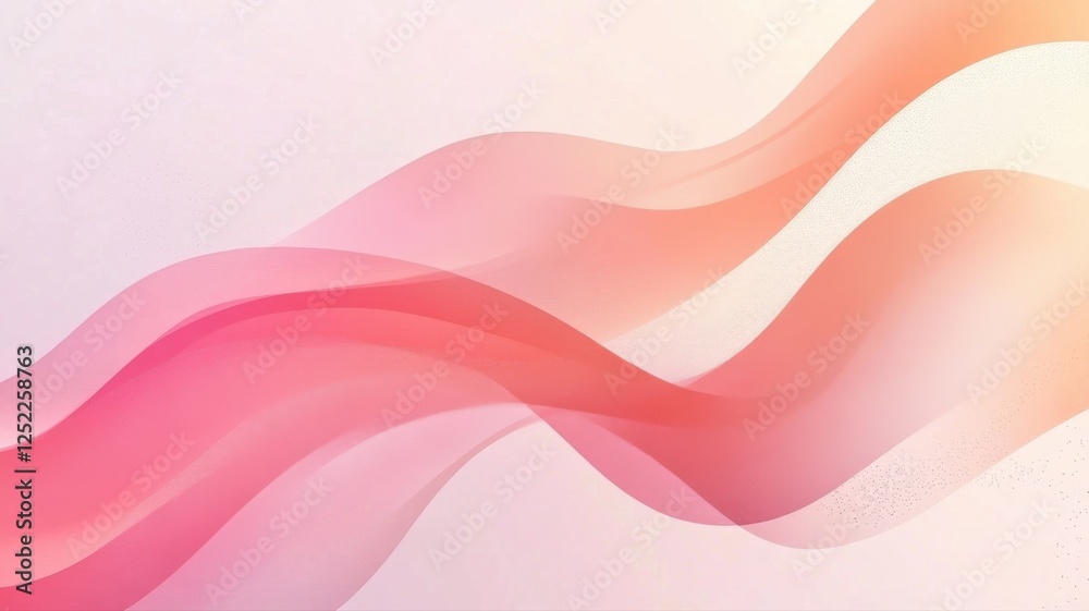 Fototapeta premium Fluid Waves of Soft Pink and Peach Colors on Light Background