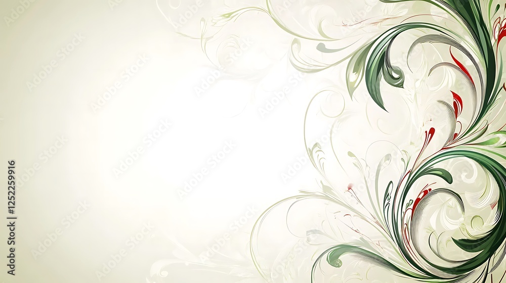Abstract Green Red Floral Design Background Abstract Green Red Floral Design Background