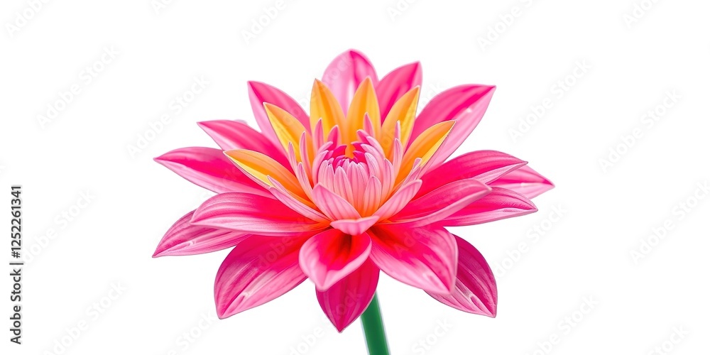 Obraz premium Line Art Flower with Modern Geometric Patterns