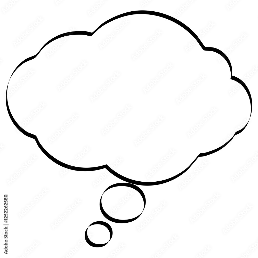 A cartoon thought bubble illustration A cartoon thought bubble illustration