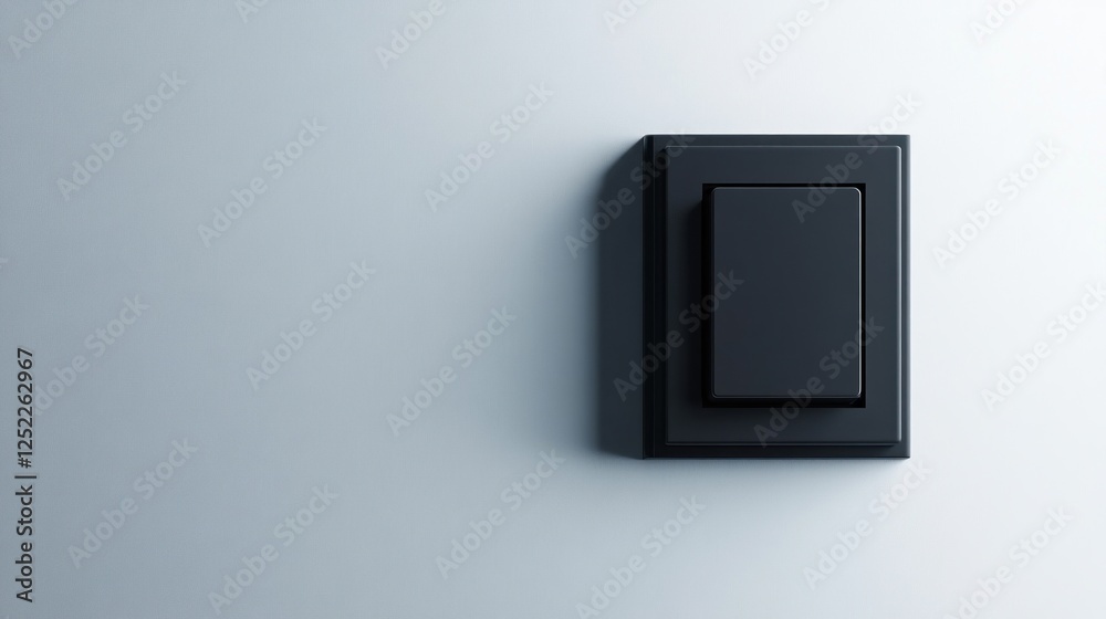 Black light switch on a wall, minimalist design, website background Black light switch on a wall, minimalist design, website background