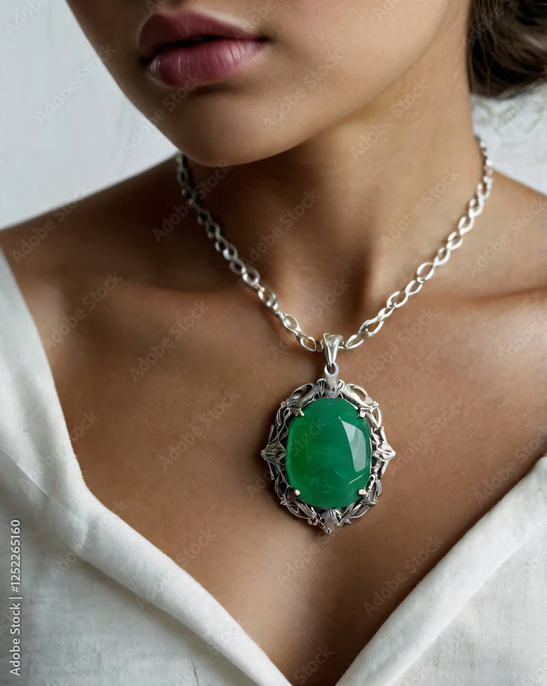 This jadeite necklace is a perfect blend of elegance and style. This jadeite necklace is a perfect blend of elegance and style.