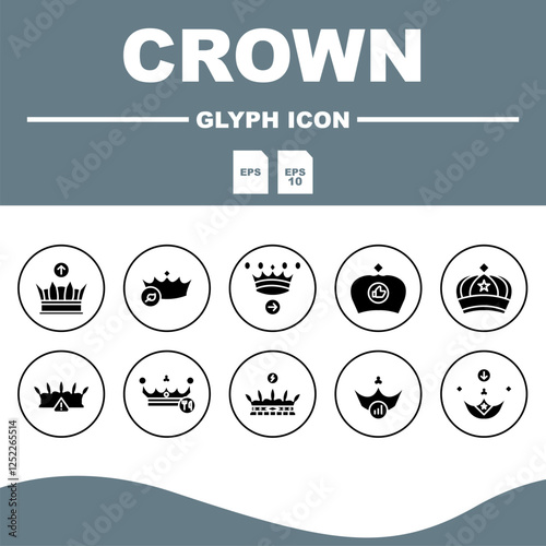 icon crown set