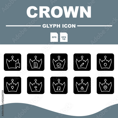 icon crown set