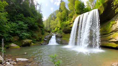 Waterfall Cascada at Vaioaga in national park Cheile Nerei Beusnita - Romania photo