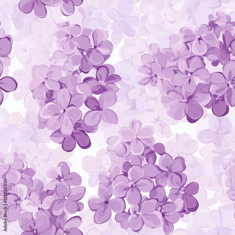 Lilac Blossom Dream: A soft and ethereal pattern of delicate lilac blossoms in shades of purple and lavender, creating a romantic and dreamy ambiance. Lilac Blossom Dream: A soft and ethereal pattern of delicate lilac blossoms in shades of purple and lavender, creating a romantic and dreamy ambiance.