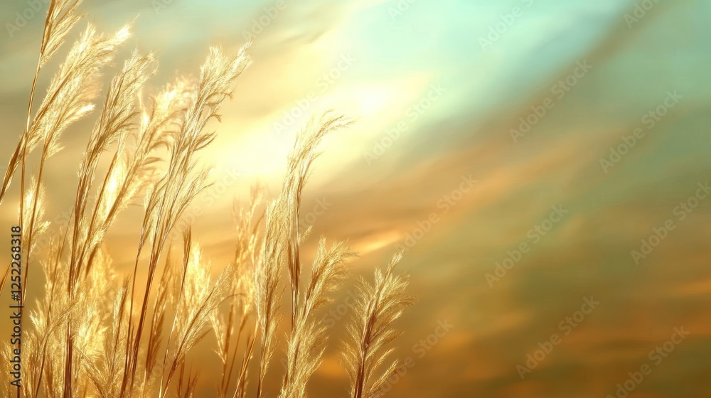 Golden Grass Sunset Landscape Golden Grass Sunset Landscape