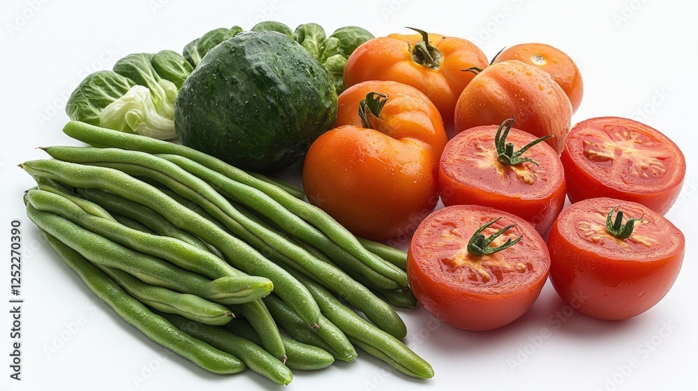 Assorted Fresh Vegetables On White Background Assorted Fresh Vegetables On White Background