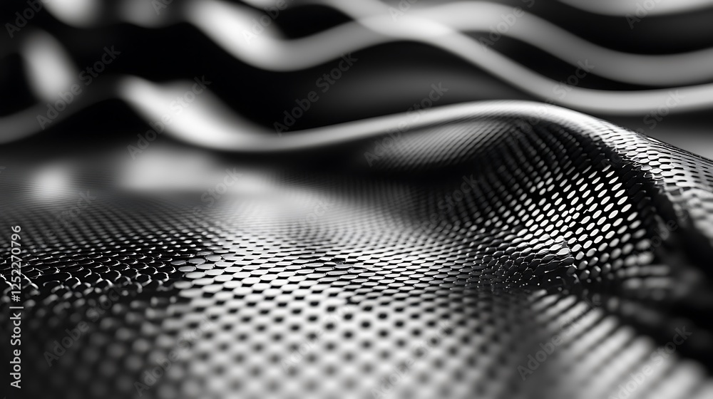 Abstract metallic texture, waves, dark background