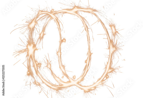 Obraz na płótnie letter exposure fire burn fiery o long black zero sparkler burning number blazing celebration christmas circle energy background border shiny sparklers festive design round bengal isolated shape w salonie