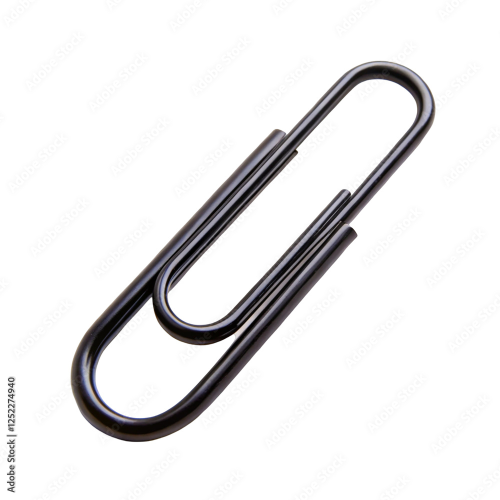 Black Paper Clip Isolated on White Background Black Paper Clip Isolated on White Background
