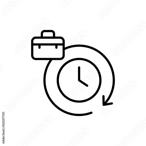 Working shift outline icons, minimalist vector illustration ,simple transparent graphic element .Isolated on white background