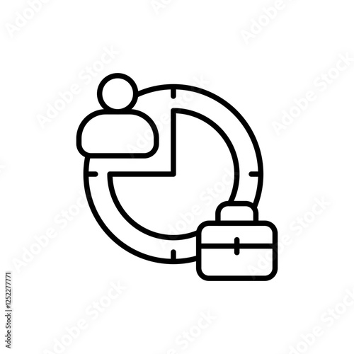 Working shift outline icons, minimalist vector illustration ,simple transparent graphic element .Isolated on white background