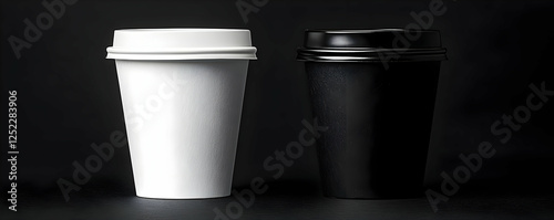 Wallpaper Mural Two coffee cups, dark background Torontodigital.ca