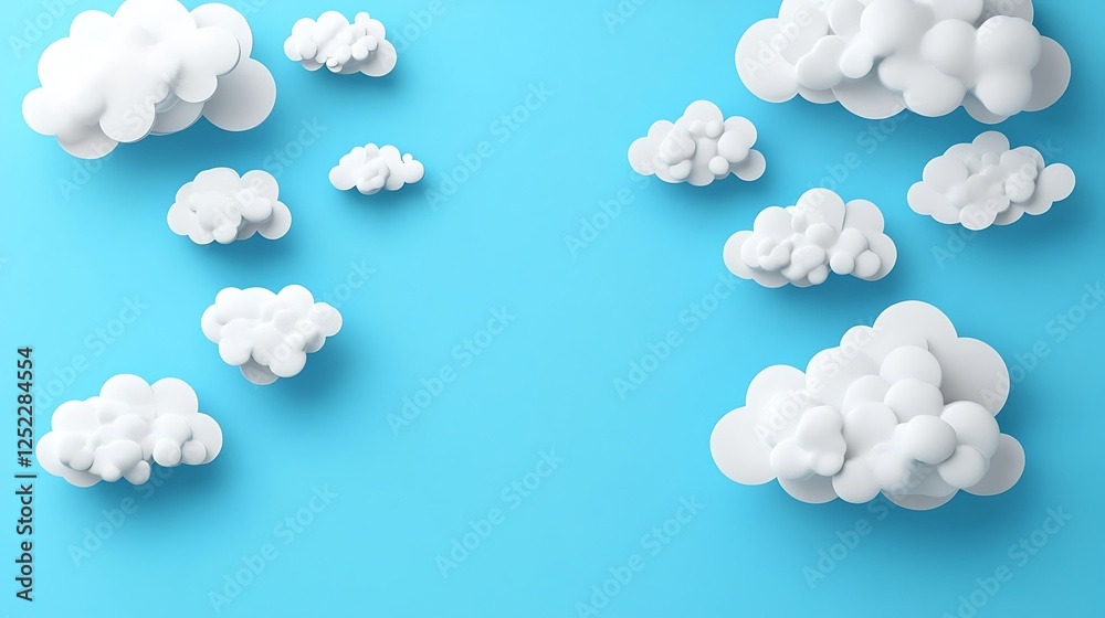White Clouds Floating Against A Blue Sky Background White Clouds Floating Against A Blue Sky Background