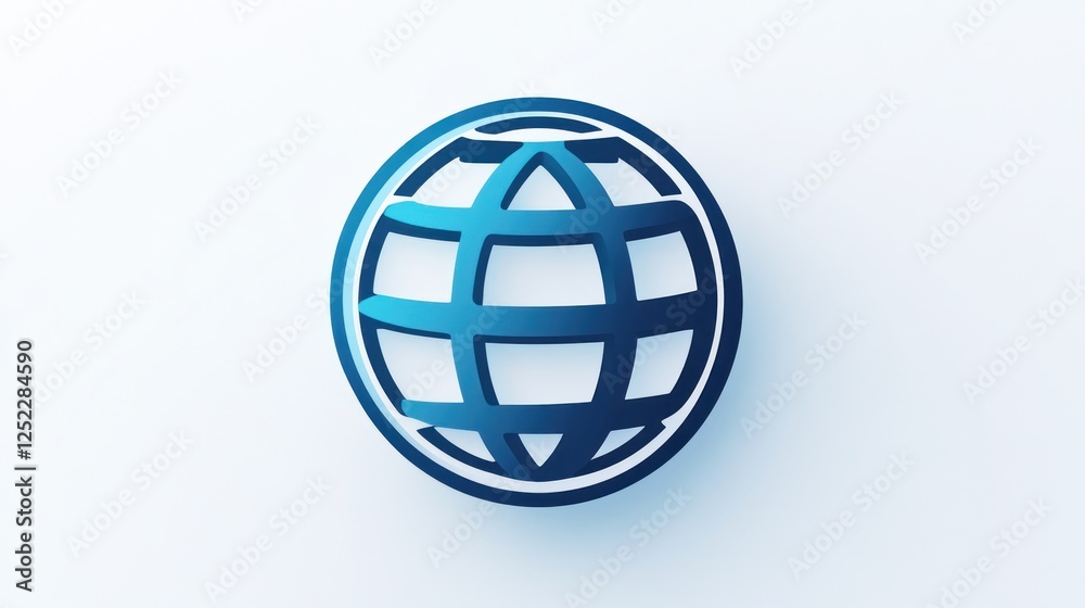 Abstract Global Network Concept: A Stylized Blue Globe Illustration Abstract Global Network Concept: A Stylized Blue Globe Illustration