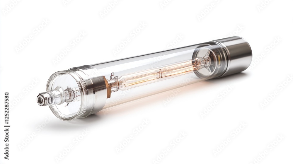 Long glass Edison bulb, bright filament, white background, studio shot, lighting design Long glass Edison bulb, bright filament, white background, studio shot, lighting design