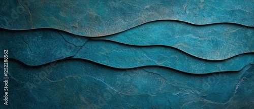 Panel kuchenny z motywem Abstract teal stone background with wavy layers.