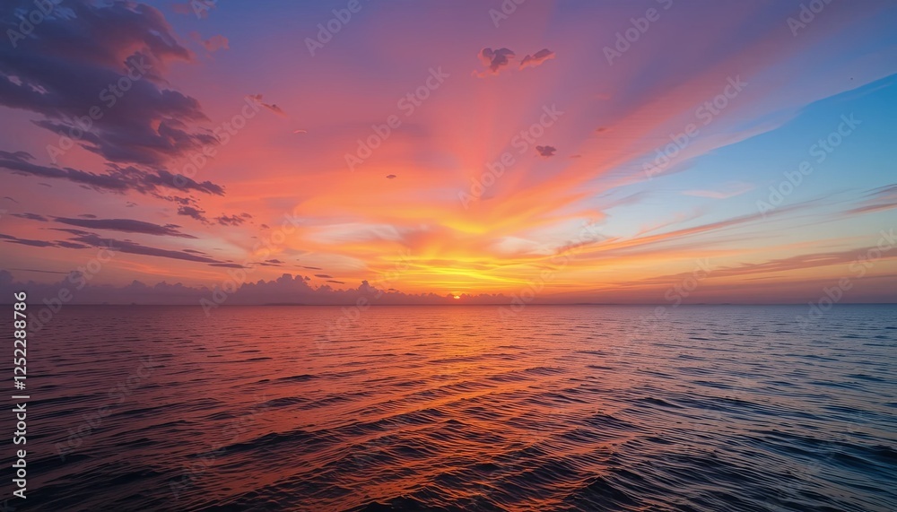 Fototapeta premium Serene sunset reflection over tropical beach