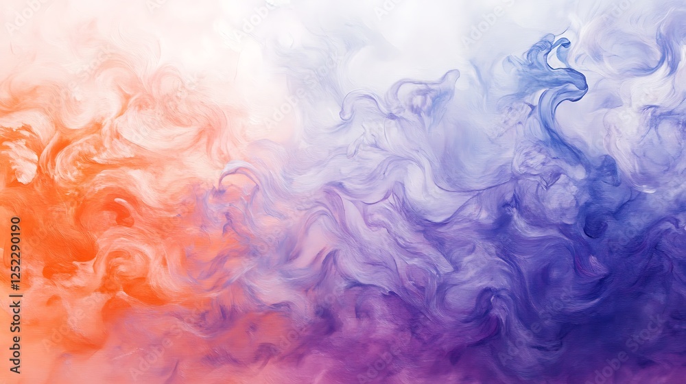 Fototapeta premium Abstract Swirling Orange Purple Paint Texture
