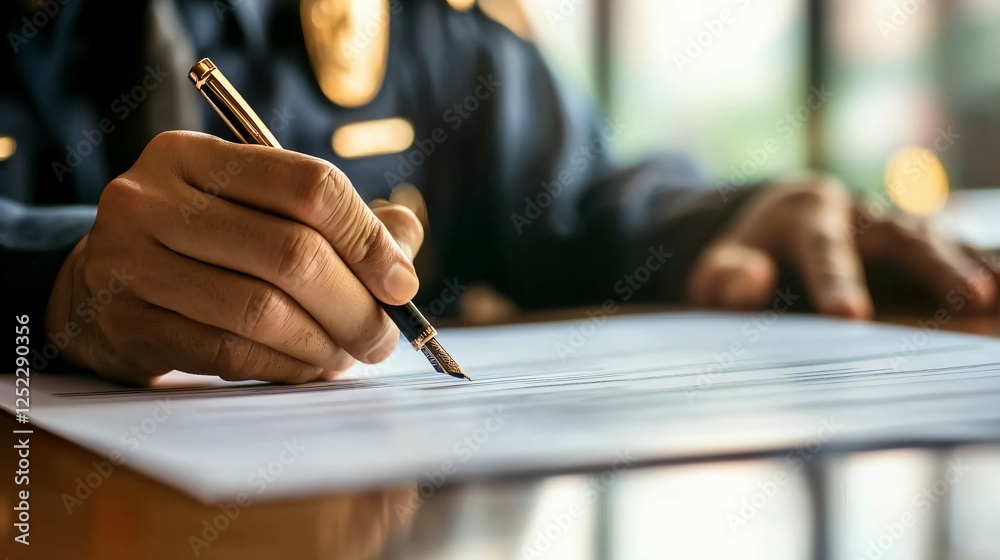 Police Report Being Filed by Victim of Hate Crime, Representing Legal Response to Discrimination and Social Injustice;Police Officer Signing Document,Official Documentation, Law Enforcement Concept Police Report Being Filed by Victim of Hate Crime, Representing Legal Response to Discrimination and Social Injustice;Police Officer Signing Document,Official Documentation, Law Enforcement Concept