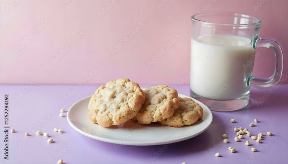 A delightful scone paired with a cup of coffee, set against a soft pink background, ideal for springtime enjoyment A delightful scone paired with a cup of coffee, set against a soft pink background, ideal for springtime enjoyment