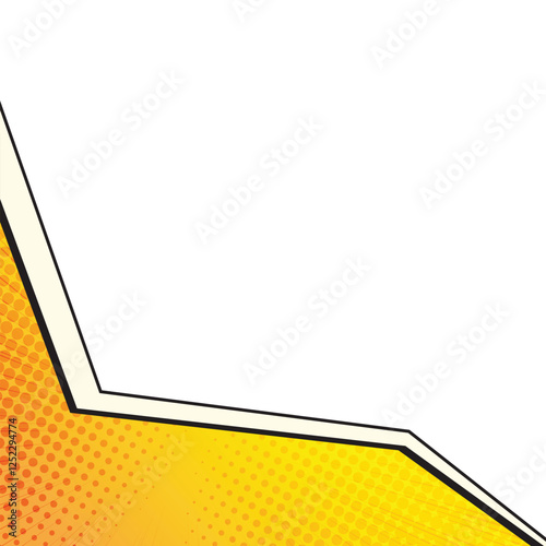 Comic corner frame with pop art style isolated on white background. Comic book background. Manga comic page layout