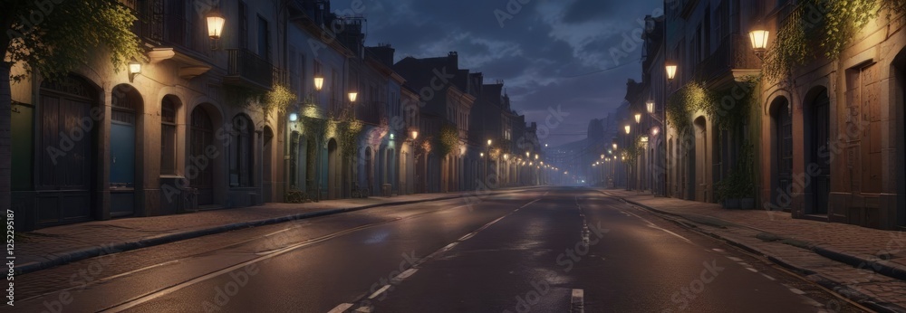 Fototapeta premium Abends scheinende Blaulicht Sirene auf einem Stra?enweg, rufsignal, warnung, abend