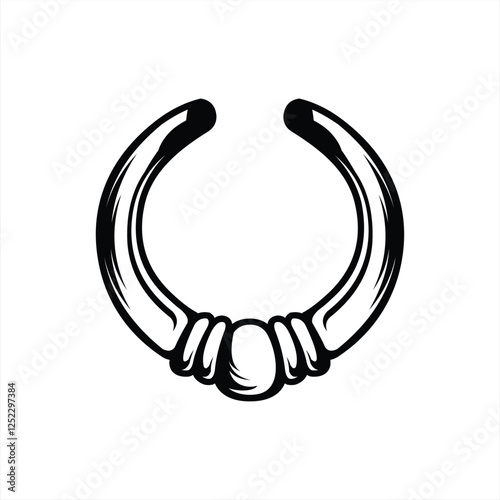 Classic door knocker icon illustration logo design 
