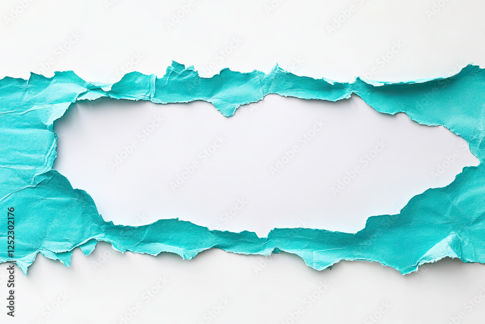 Torn Paper with Blue Teal Background: Creative Design Concept Torn Paper with Blue Teal Background: Creative Design Concept