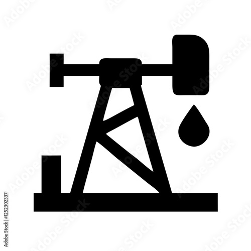 Oil pump icon, oil, pump, petroleum, industry, energy, fuel, extraction, drilling, machine.