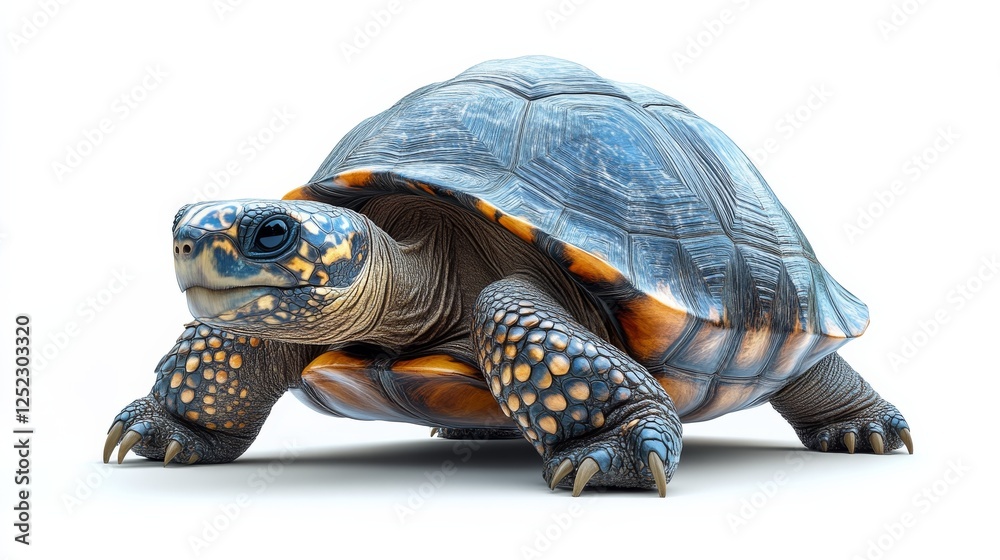 Obraz premium Tortoise on white background, wildlife and nature concept