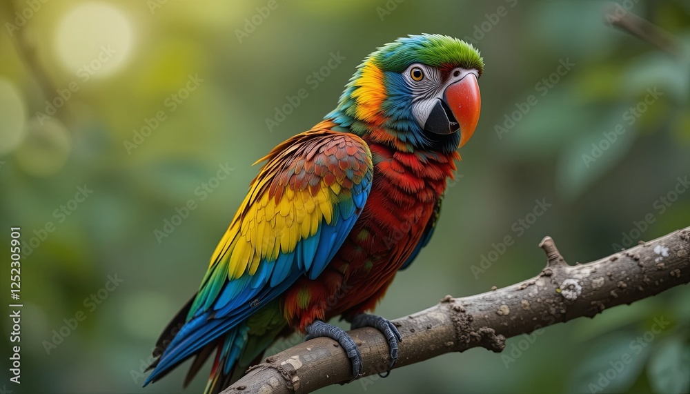 Obraz premium Essence of colorful parrots in habitat