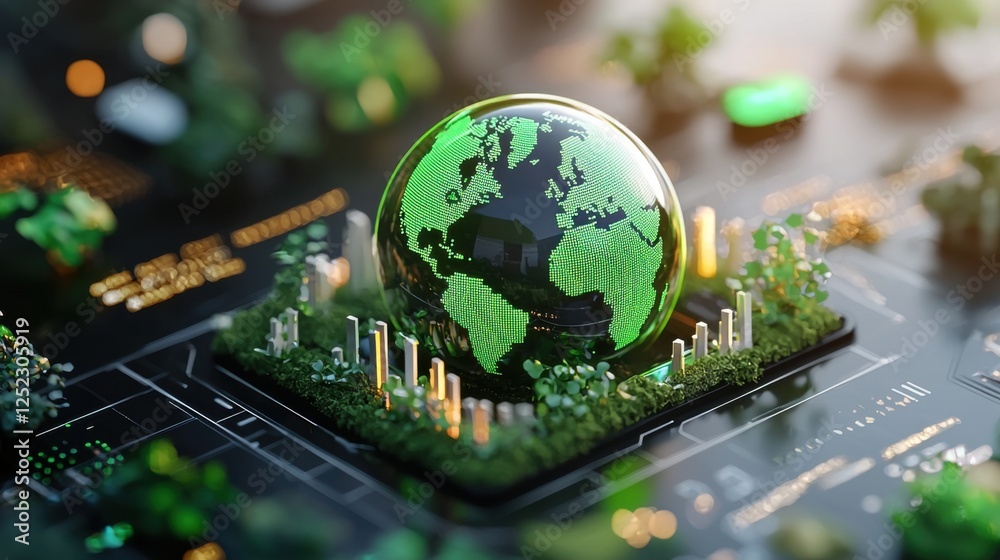Obraz premium Global Focus on Climate Change and Carbon Footprint Reduction