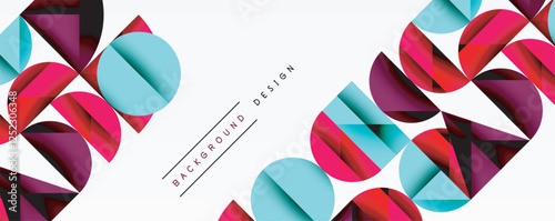 Abstract geometric pattern with intersecting circles and triangles in gradients. The high-contrast composition creates depth and a dynamic, modern aesthetic