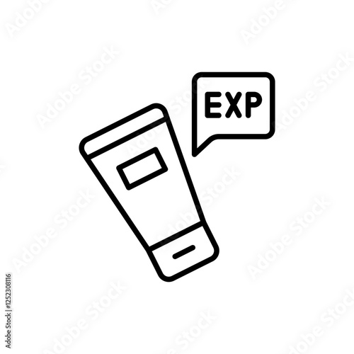 Expired product outline icons, minimalist vector illustration ,simple transparent graphic element .Isolated on white background