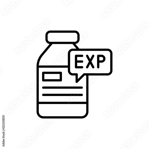 Expired product outline icons, minimalist vector illustration ,simple transparent graphic element .Isolated on white background